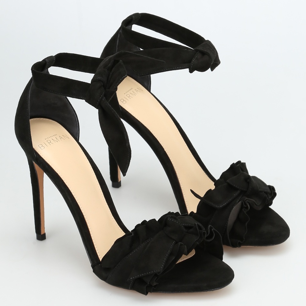 Alexandre Birman Black Suede Lupita Heeled Sandals